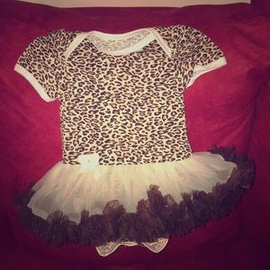 Leopard onesie with attached tutu